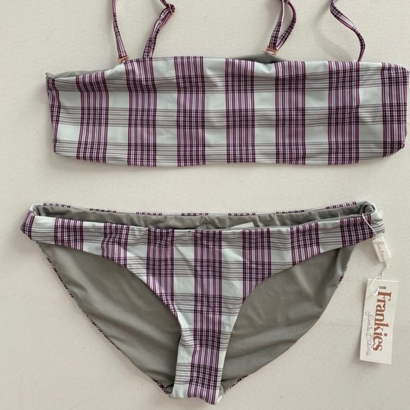 frankies Other - FRANKIES Joy Tartan Bandeau Bikini Set Swimwear